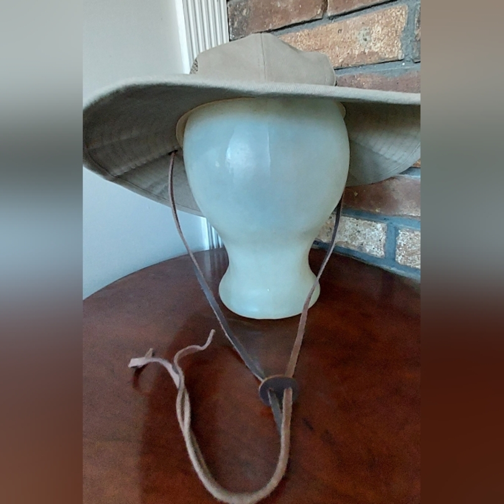 Duluth Trading Mens Khaki Beige Safari Fishing Outdoor Cotton Mesh Sun Hat Large